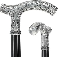 Vista 12 de Colección de bastones y bastones italianos de lujo de plata 925R: diseños elegantes con asas Fritz, motivos de animales, cristales de Swarovski