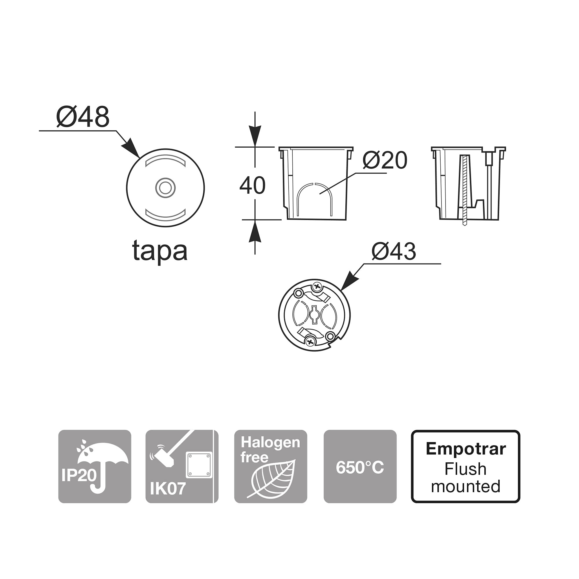 Image secondaire de Boîte Placoplâtre Famatel 40 x 39 cm pour Éclairage