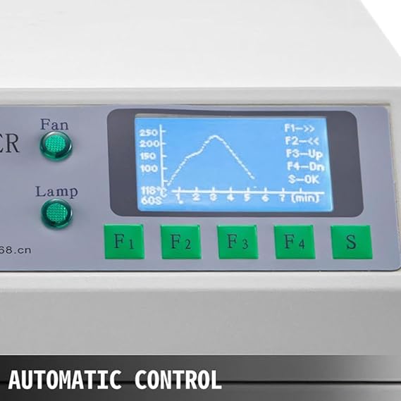 800W Reflow Oven,IC Heater T962 Reflow Solder Oven,Infrared Heater Soldering Machine,Desktop Reflow Oven,for PCB SMT Soldering Proofing