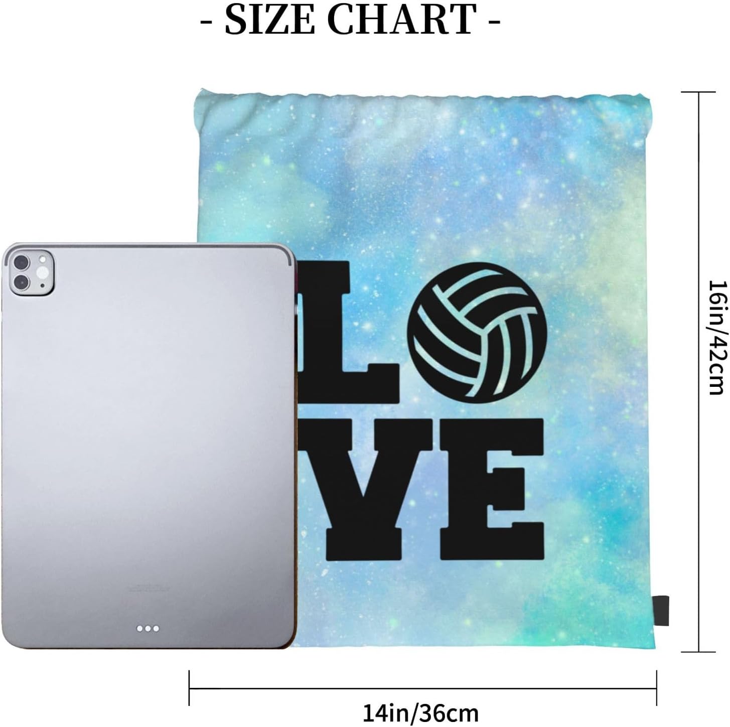 Love Volleyball Unisex Drawstring Backpack Bag Sport Gym Swim Travel Sackpack - Image 3