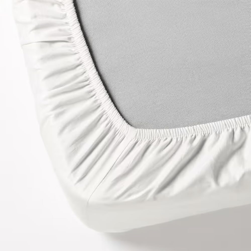 – BYFT Orchard Exclusive (White) Queen Size Fitted Sheet (Set of 1 Pc) Cotton percale Weave, Soft and Luxurious, Hotel Quality Bed linen -180 TC