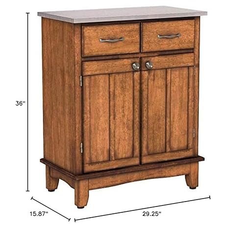 Buffet Of Buffet Cottage Oak With Stainless Steel Top By Home Styles #TOP2