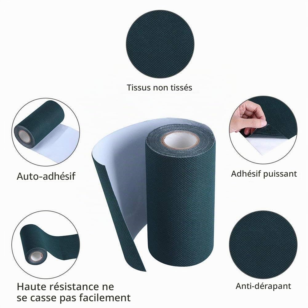 Ruban de raccordement pour pelouse artificielle, pelouse, gazon artificiel, pré-collé, pour la pose d'herbe, jardin, balcon, excellente qualité, 15 cm x 15 m