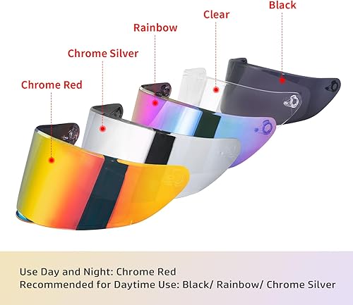 Miniatura 8 de Casco de motocicleta de cara completa WS-607 aprobado por DOT para adultos, con visera transparentenegroplateado cromado (BB negro plano, L)