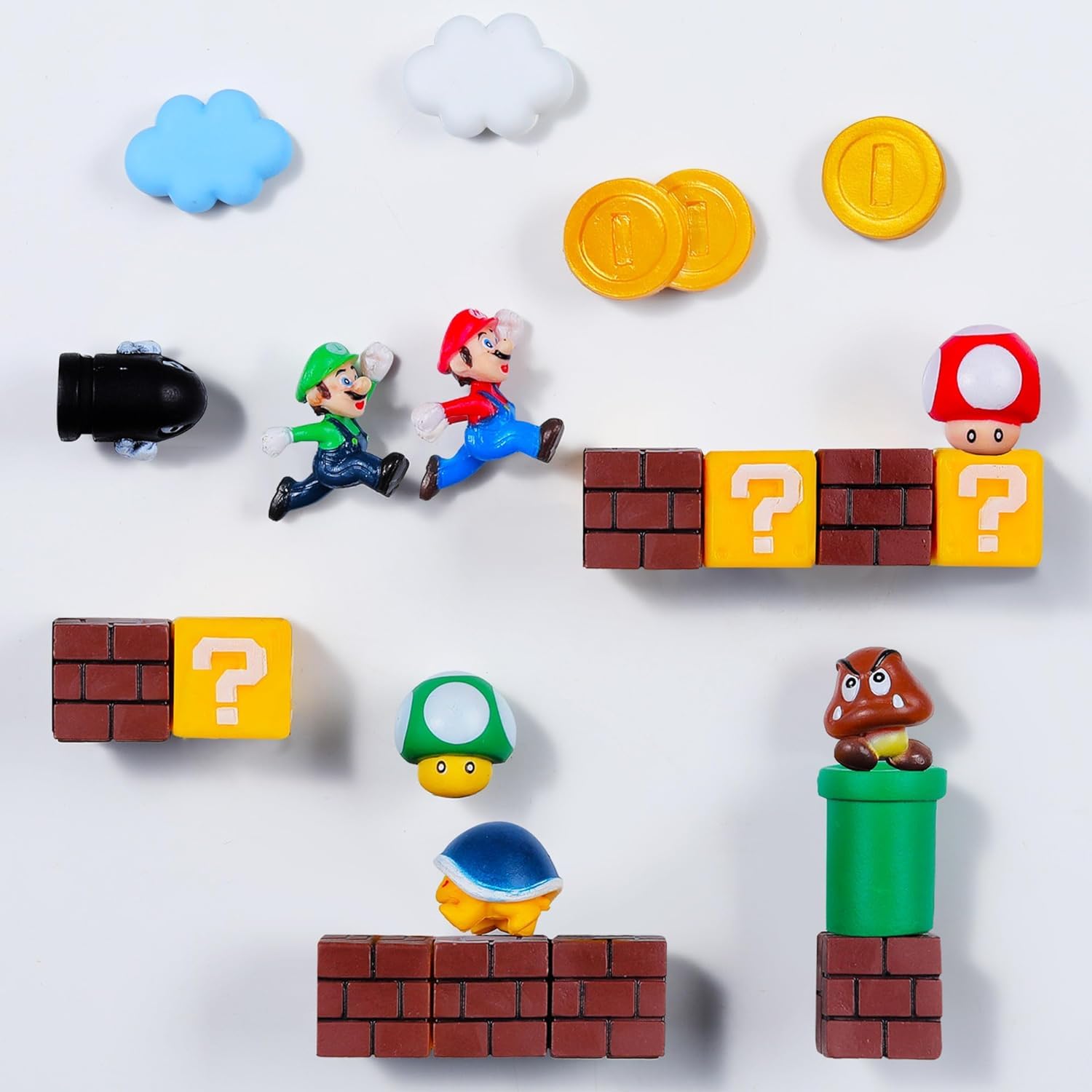 22 Pcs Fridge Magnets Set, Plumber Rocket Office Mushroom Magnets, Whiteboard Magnets, Perfect for Ornaments Decoration