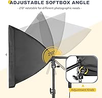 Vista 6 de Torjim Softbox Photography Lighting Kit, 16'' x 16'' Professional Softbox Lighting Kit with 85W 3000-7500K LED Bulbs, Studio Lights for Set Premium