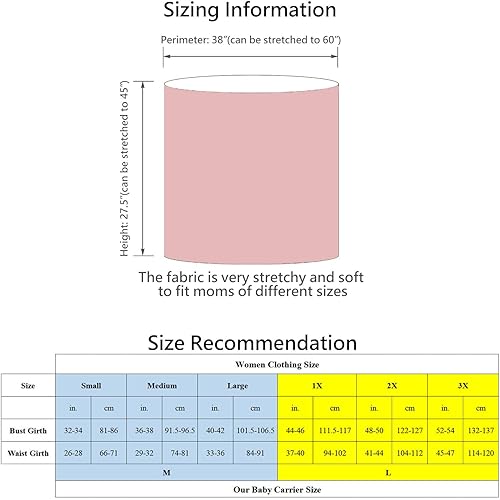 Miniatura 6 de Portabebés, perfecto portabebés para recién nacidos y bebés de hasta 35 libras. (rosa polvorientonatural, L (XL, 2XL, 3XL de tamaño de ropa))