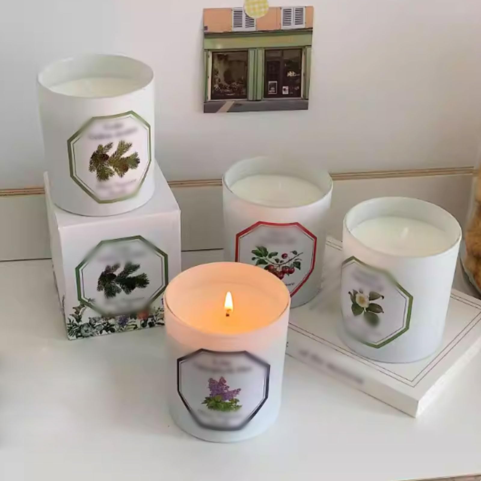 Velas de cera de soja, velas cilíndricas modernas, velas perfumadas reutilizables for relajación y Spa de vacaciones en casa(Cedar)