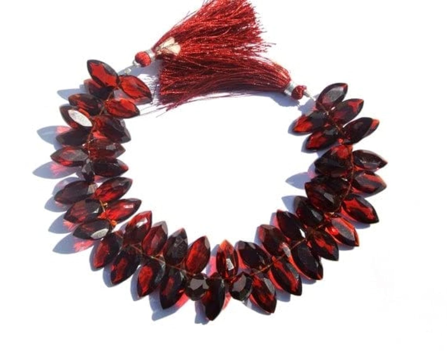 Quartz grenat rouge AAA pierres facettées marquises 16x8mm rang LKBEADS
