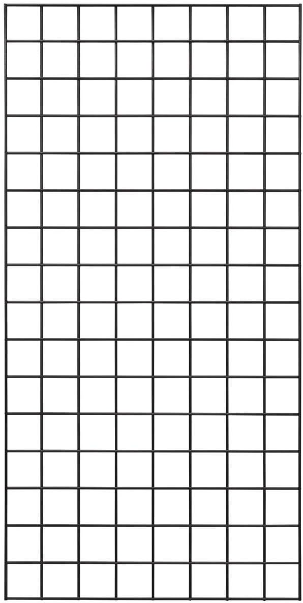 Displays2go 2' x 4' Black Metal Gridwall Panels, Set of 2 - Black (GRD4PNLBK2)