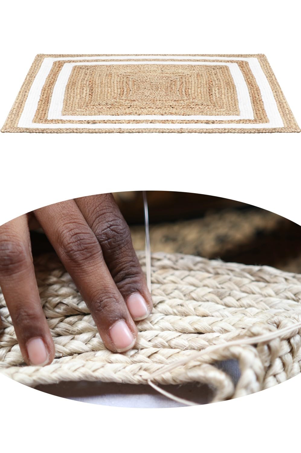 Tapis de Salon en Jute Chloe 120 x 120 cm