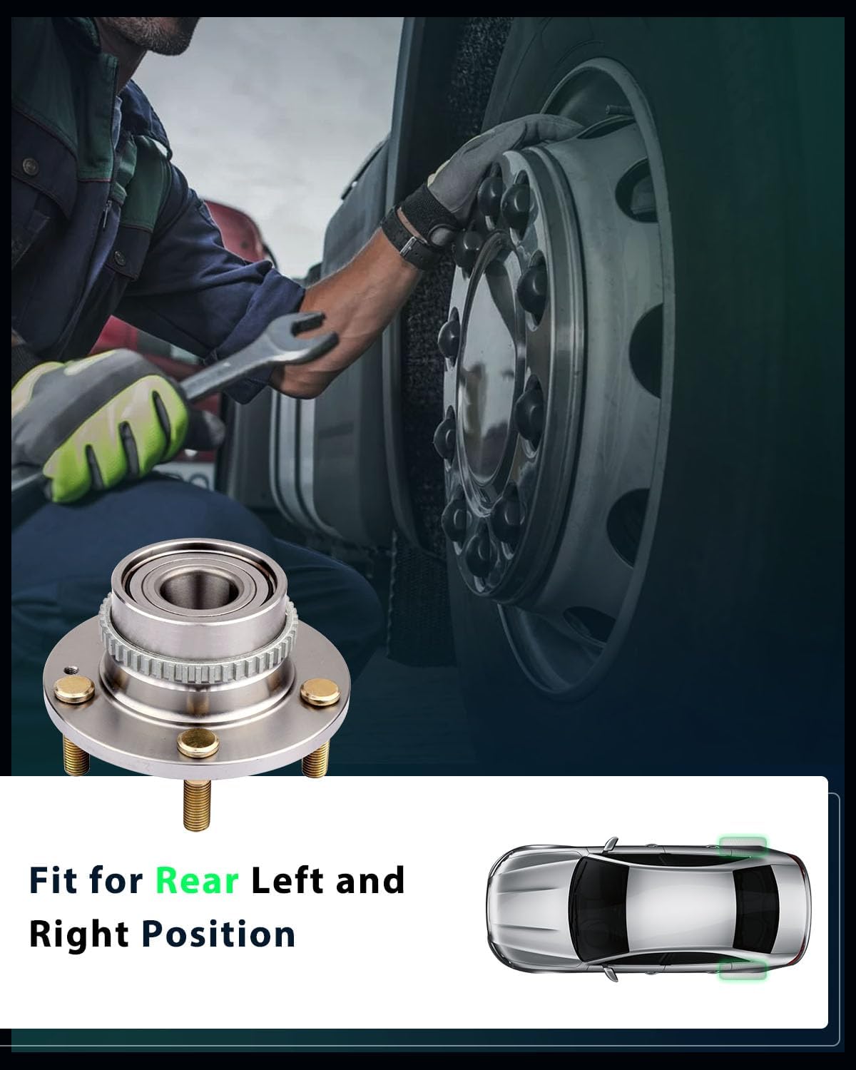 SCITOO Wheel Hub Wheel Bearing Assembly Rear 512267 fit for Hyundai TUCSON 2005 for Kia for Sportage 2005-2010 5 Lugs Wheel Hub Bearing Assemblies W/ABS 2pcs