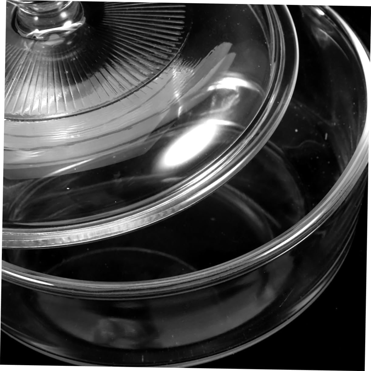 Cabilock Glass Serving Bowl with Lid Heat Resistant Salad and Dessert Bowl with Double Handles for Home Party and Restaurant Use Multipurpose Serving Bowl for Healthy
