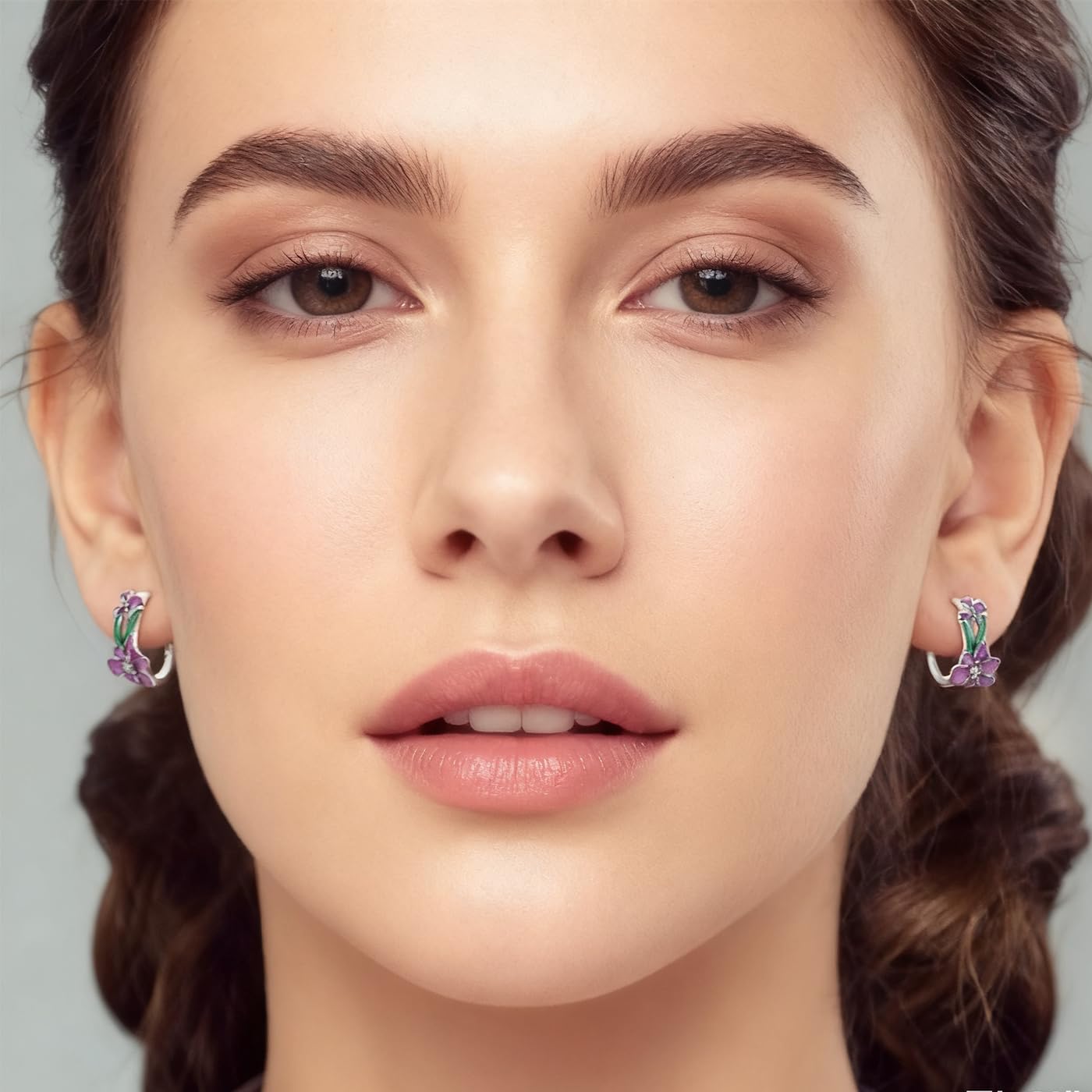 LAZA 925 Sterling Silver Hoop Earrings for Women, Hypoallergenic Huggie Butterfly Dangle Drop Earrings Colorful Flower Earrings Jewelry Gifts - Image 2