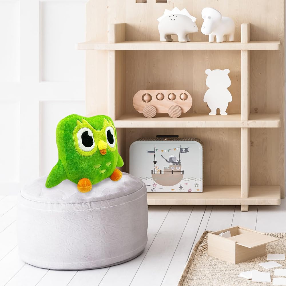LUFEIS Peluche De Dessin Animé Vert, Oreiller Mignon Hibou, Jouet Populaire Pour Bébé, Sieste Bureau et Maison