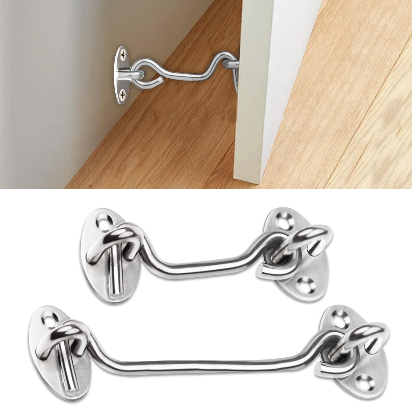 2 Ganci Cabina Per Finestre E Porte - Con Viti, Nero, Per Interni Ed Esterni - Foto 12