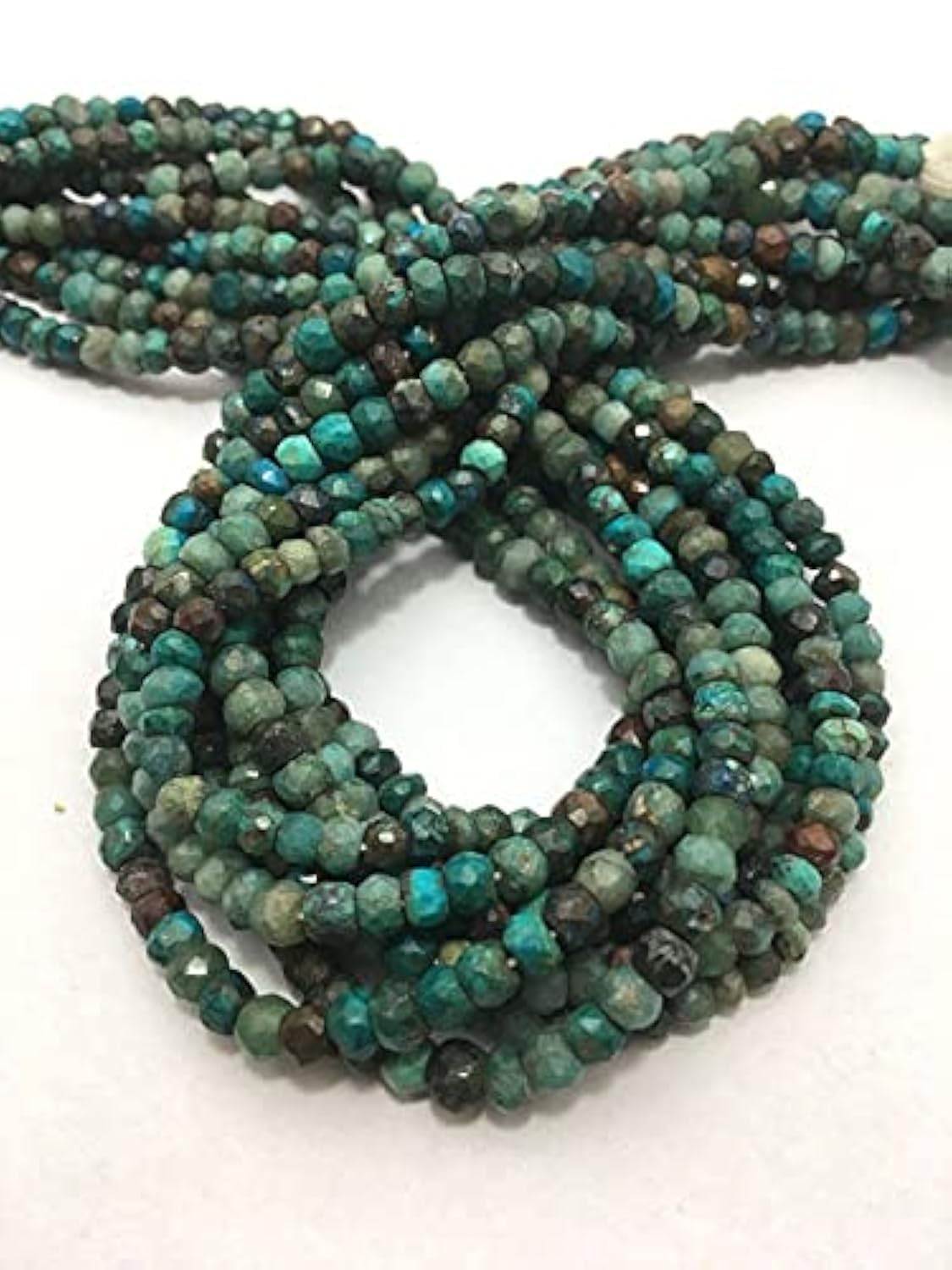 Chrysocola beads facettées de qualité supérieure pour joaillerie