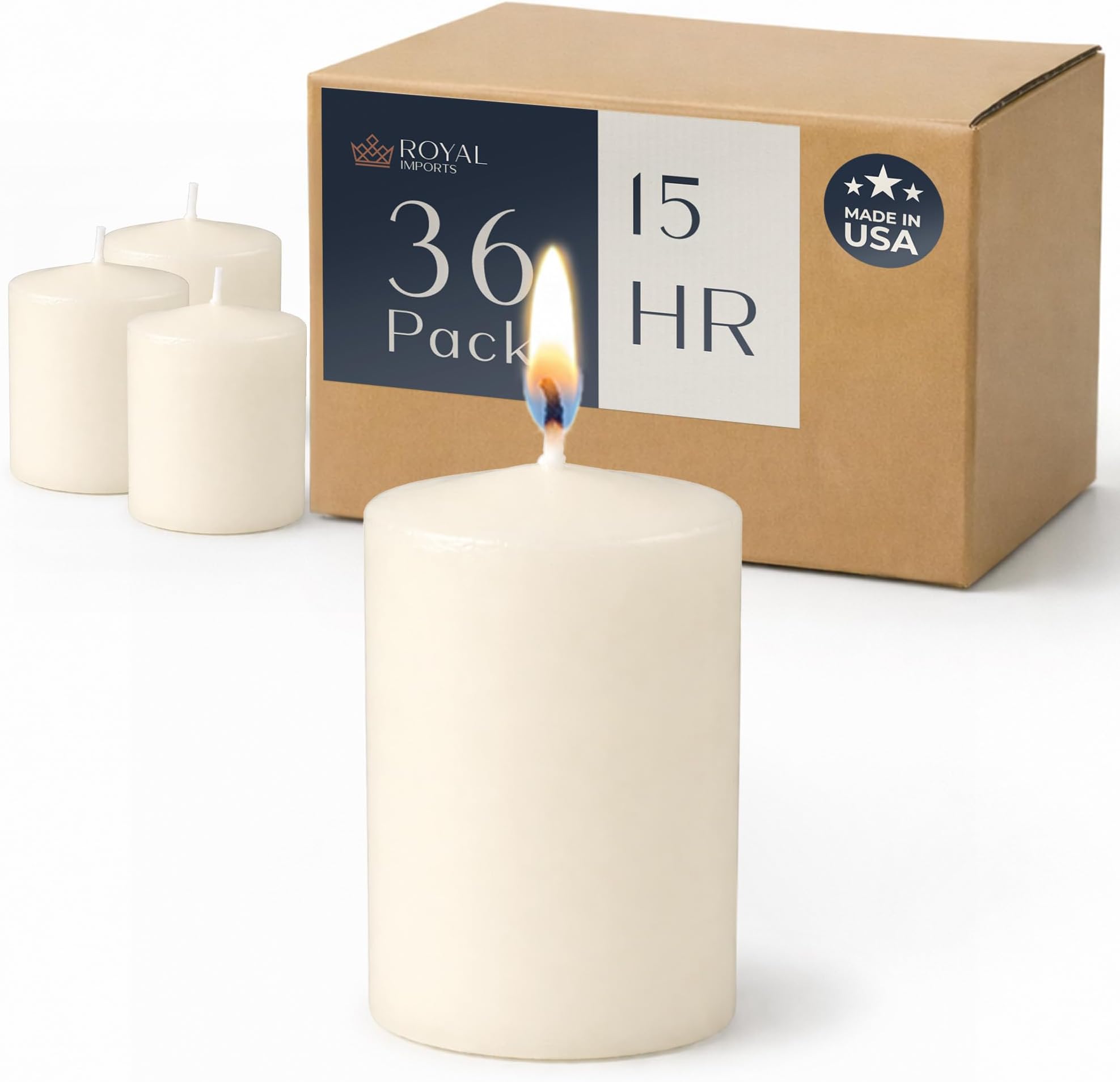 Royal Imports Ivory Votive Candles Unscented Candles Pack of 36 | For Wedding Centerpieces, Parties, Aromatherapy, Devotional, Home Dรฉcor, Spas & Holiday Gifts โ Ivory
