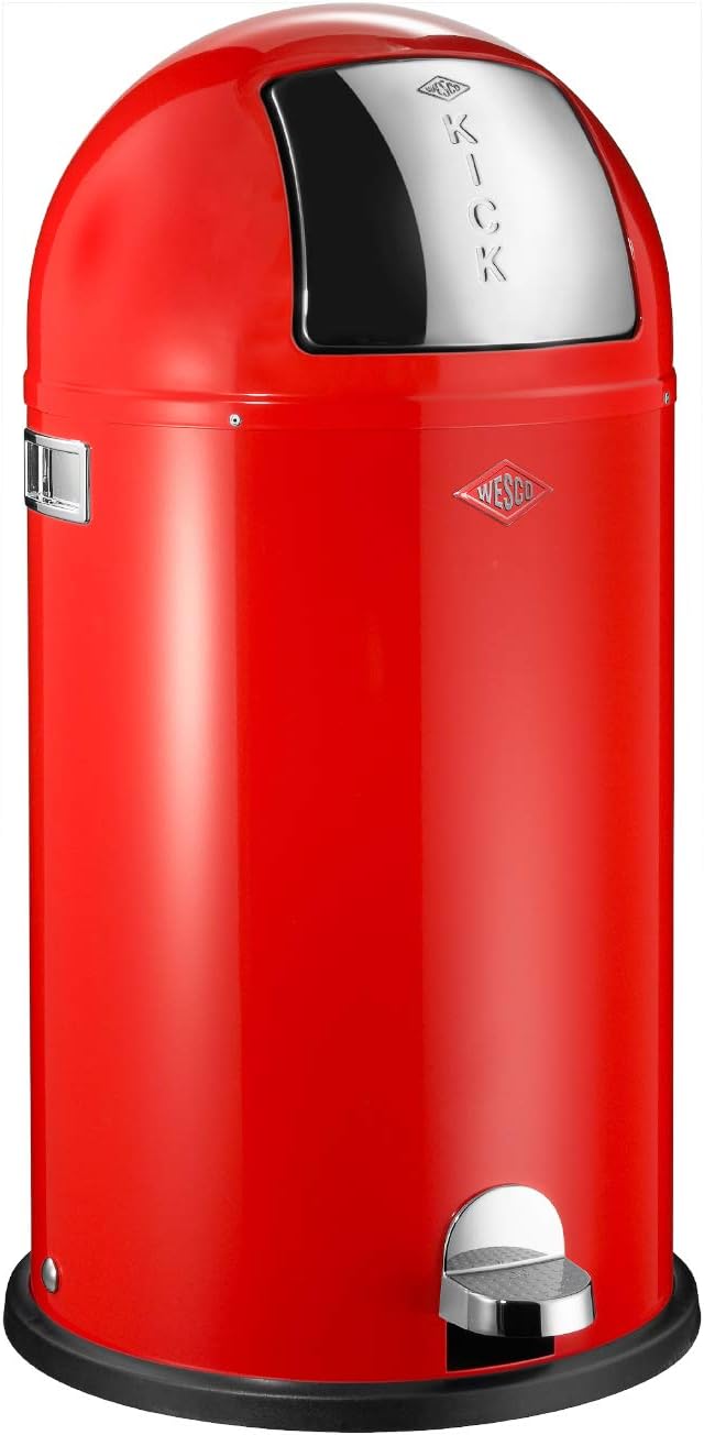 Wesco 17773102 Kickboy Waste Bin, Steel, Red, 40 x 75.5 cm Amazon.co