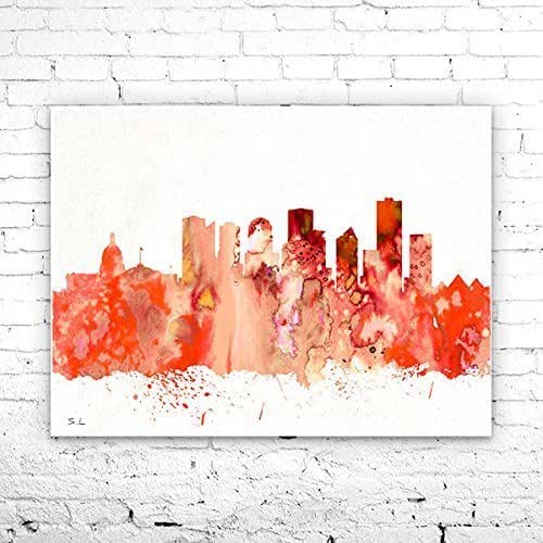 Edmonton City Skyline, Edmonton poster,Edmonton art, Canada
