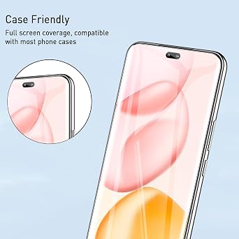AOKUMA Tempered Glass for Honor 400 Pro 5G Screen Protector, [2 Pack] Premium Quality Guard Film, Case Friendly, Shatterproof, Shockproof, Scratchproof, Oilproof