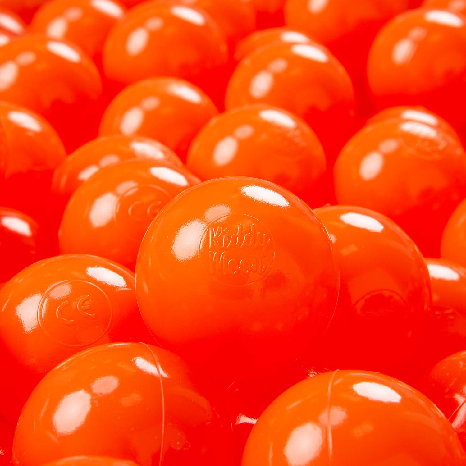 KiddyMoon 100 ∅ 7Cm/2.75In Soft Plastic Play Balls For Children Colourful Certified Made In EU, Orange — image 1
