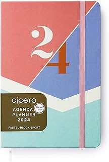 Agenda Planner Ciceros 2024 Pastel Block Sport Diária 14X21 Vinte E Quatro, Cicero