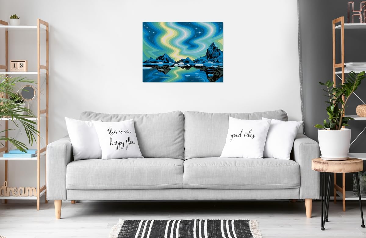 Ravensburger Relax CreArt Northern Lights Canvas Paint by Numbers Kit | Perfect DIY Art Gift for Adults, Stress Relief, and Creative Hobby