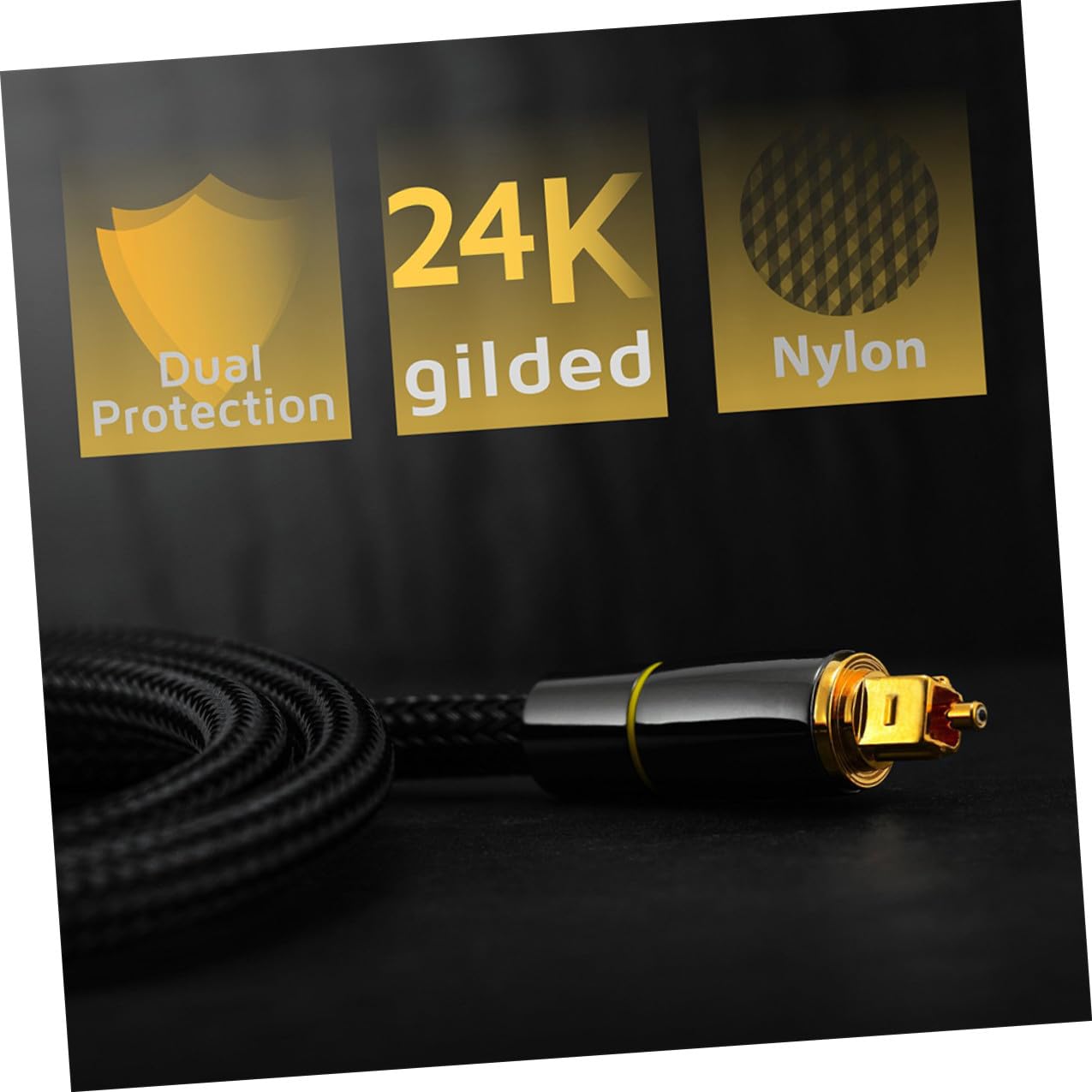 Cavo Audio Ottico Digitale 20 Metri in Fibra Ottica Nero | Cavo Male To Male, Guaina Protettiva, Corpo Flessibile, Confezione da 1 Pezzo