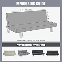 Vista 2 de molasofa Funda elástica similar a la piel para futón sin brazos, protector de muebles con parte inferior elástica, funda de futón suave y lavable