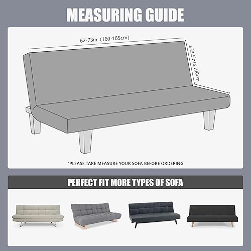 Miniatura 2 de molasofa Funda elástica similar a la piel para futón sin brazos, protector de muebles con parte inferior elástica, funda de futón suave y lavable