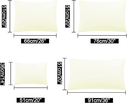 Miniatura 6 de uxcell Paquete de 2 fundas de almohada de microfibra suave serie 1800 con cremallera de viaje (14 x 20 pulgadas), color crema