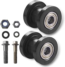 2 PCS Car Modified Chain Guide Sprocket, 8mm /0.3" and 10mm /0.4" Chain Tensioner Guides, Wear-resistant and Durable Rolling Wheels, Suitable for Most Dirt Bikes Motorcycle Bicycles (Black)
