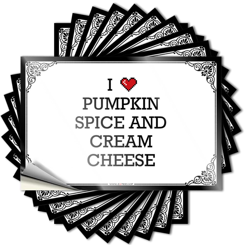 Cozy Saying, Teen Boy Room Decor Bumper I Love Pumpkin Spice and Cream Cheese | Funny Quote Military Decals(6X9CM)