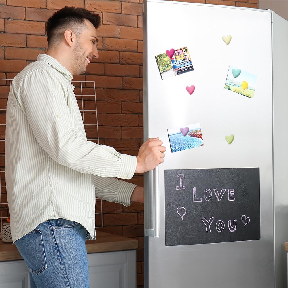 Fridge Magnets, 12 Pcs Colorful Heart Refrigerator Magnets, Cute Small Decorative Fridge Magnet for Home Kitchen Office Classroom Photo Whiteboard Cabinet Locker Decorations Supplies image 4