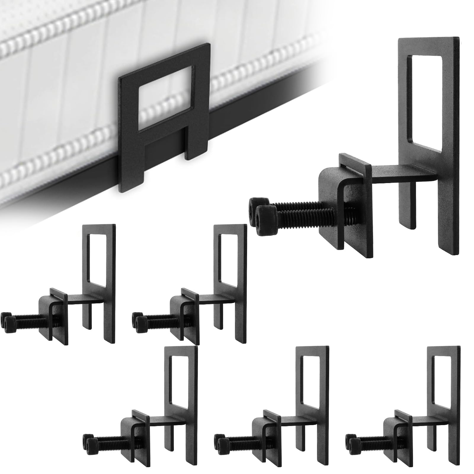 6 unidades de soportes para colchón antideslizamiento, soporte para colchón para marco de cama, antideslizantes, juntas de colchón, topes para estructura de cama de metal, color negro