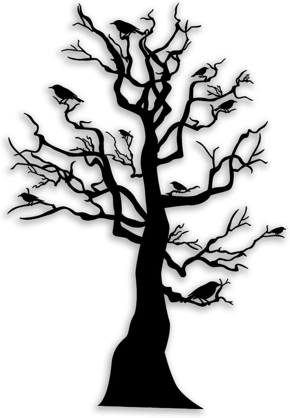 OPTYBVFD Trees Branches Birds Metal Wall Decor - Farmhouse Room Decor Wall Art Home Decor for Living Room, Bedroom, Dining Room, Bathroom, Office, Courtyard, Outdoor (Black)