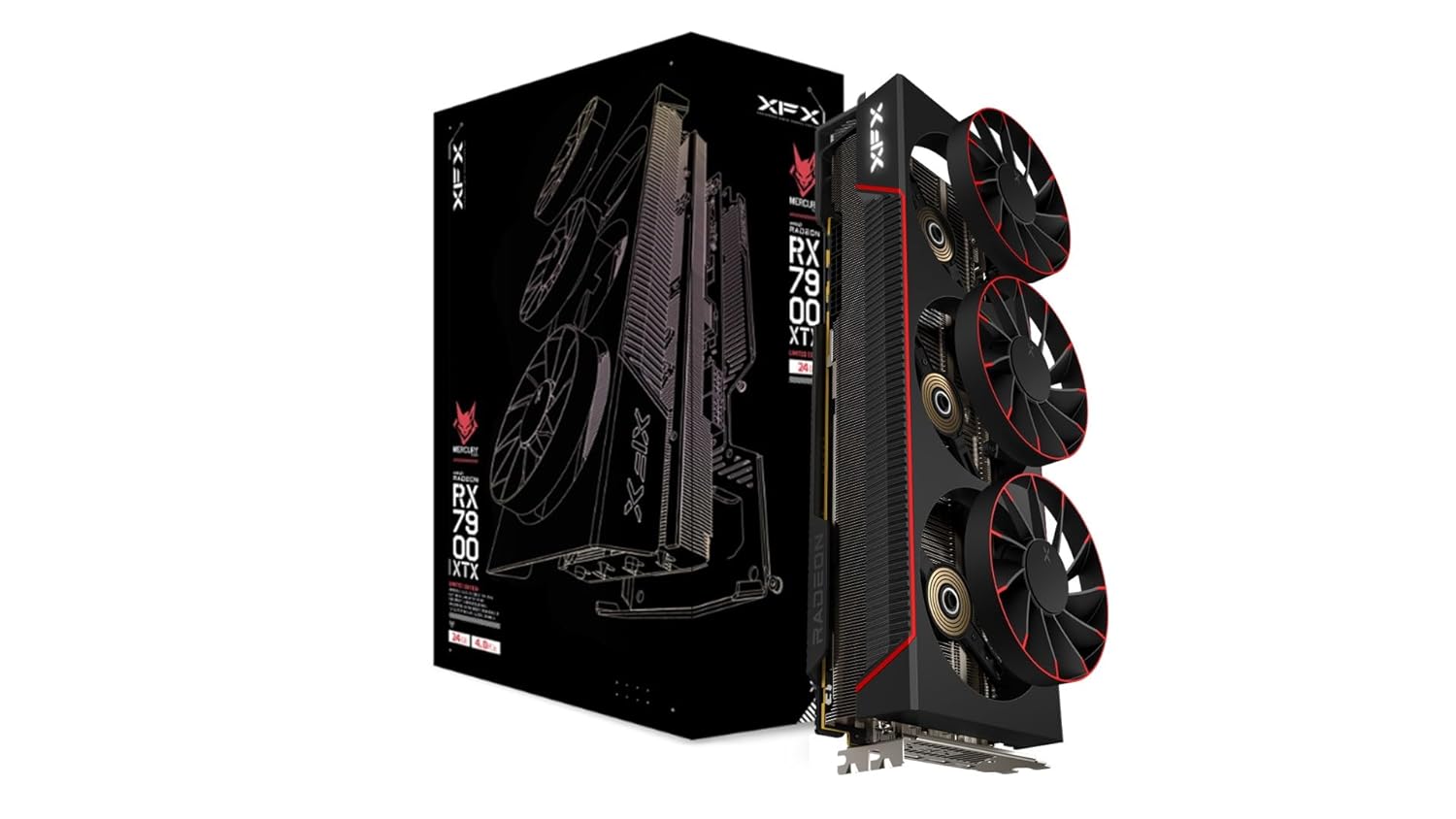 XFX Mercury AMD Radeon RX 7900 XTX Magnetic Air Gaming Graphics Card with 24GB GDDR6, RDNA3 RX-79XMAIRB9 XFX Mercury AMD Radeon RX 7900 XTX Magnetic Air Gaming Graphics Card with 24GB GDDR6, RDNA3 RX-79XMAIRB9