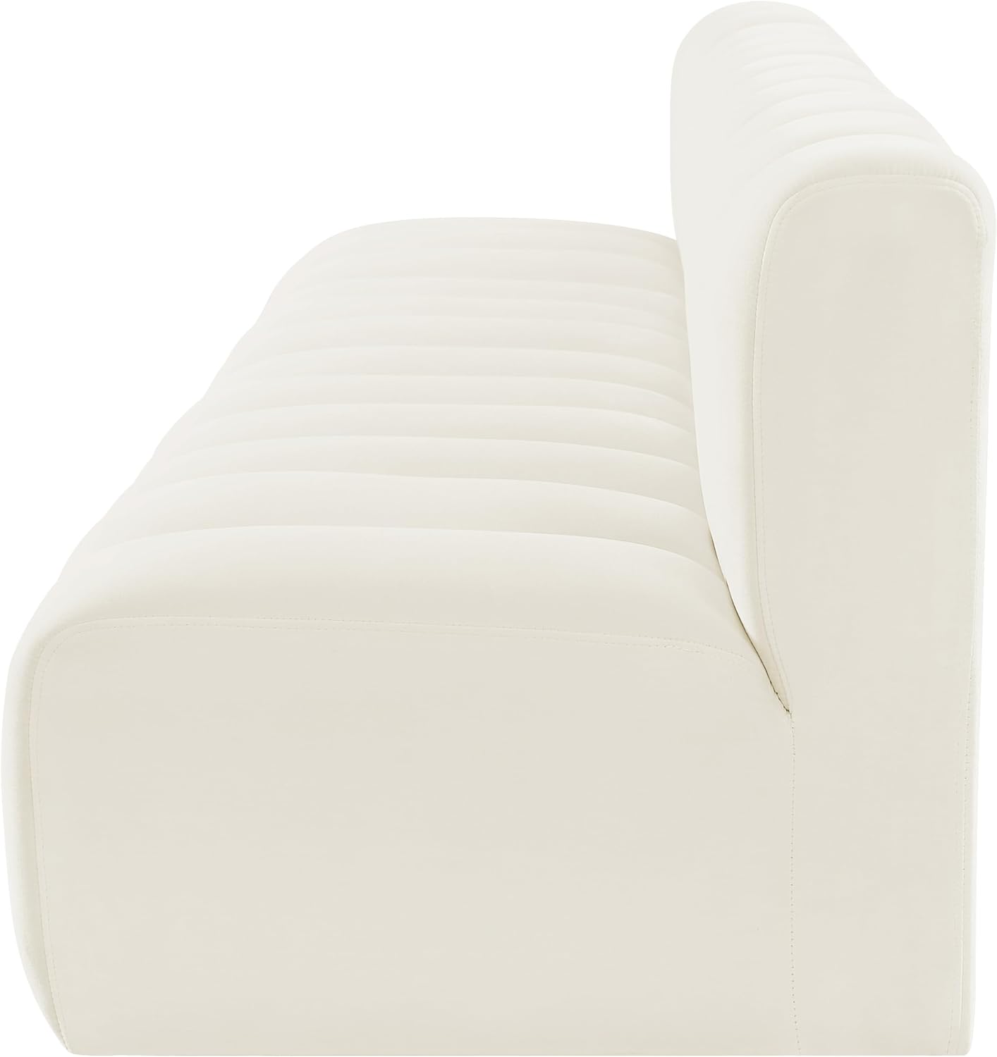 Meridian Furniture 103Cream-S4E Arc Collection Modern | Contemporary Modular Sofa with Soft Cream Velvet, Deep Channel Tufting, Modular Design, 119 W x 31 D x 30 H, Cream