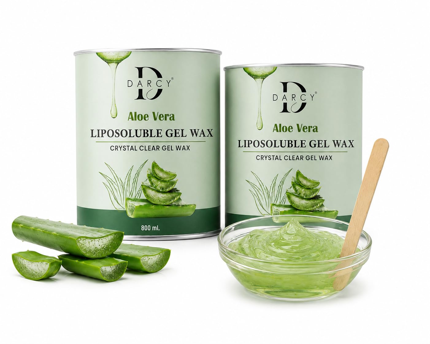 Darcy Aloe Vera Liposoluble Gel Wax Combo Pack | Crystal Clear Hair Removal Wax for Men & Women | 800ml | Pack of 2-image-47
