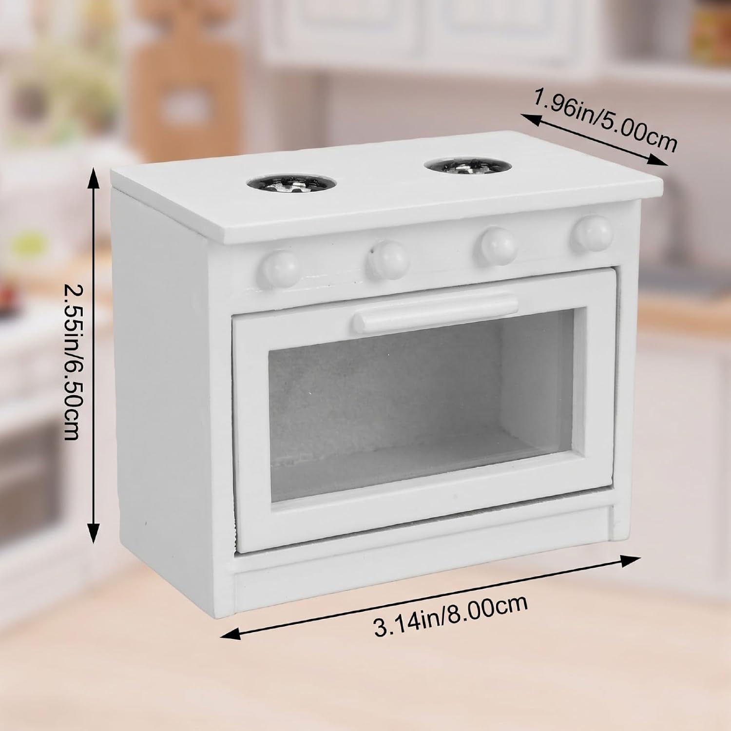 Miniaturowy Piec Kuchenny Mini Zabawka Mini Kuchnia WHITE Miniaturowa Kuchenka Gazowa Skala 1 12 Model Mebli do Domku dla Lalek z Drewna Kompozytowego do Ekspozycji w Kuchni