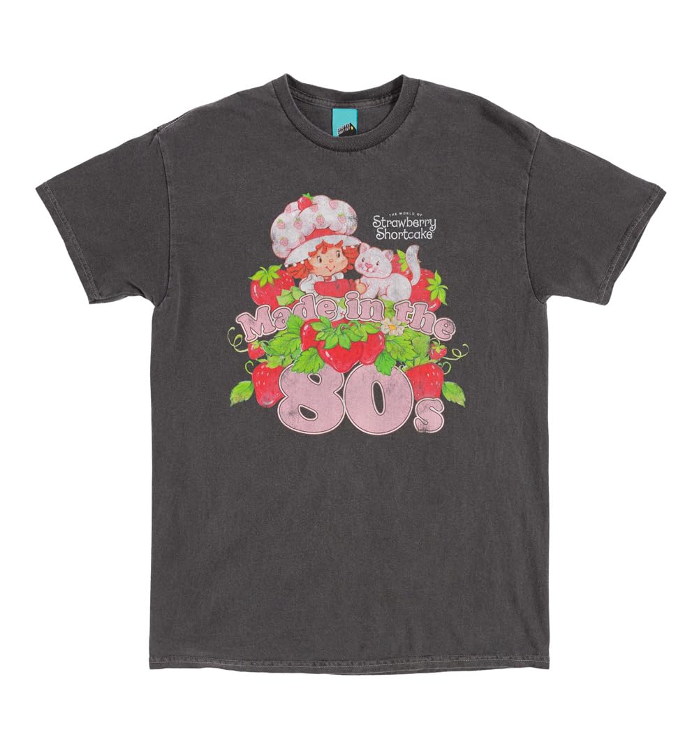 TruffleShuffle Strawberry Shortcake Made in The 80s Vintage Wash Charcoal T Shirt