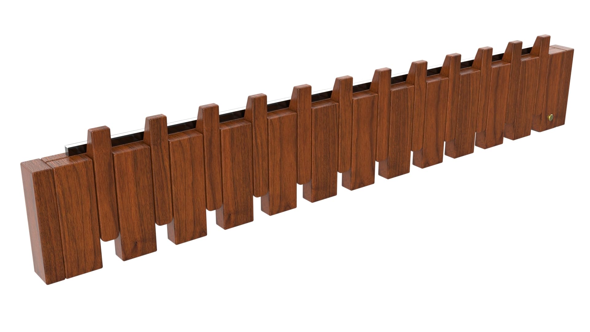 Tlongxia Paint Wood Wall Mounted Coat RackHooks Piano Key Hangers Natural Solid Wood Hanger Non-Woven Fabric Clothes Hangers for Closet, Kitchen, Bedroom, Bathroom, Entryway (Led Walnut, 12Hooks)