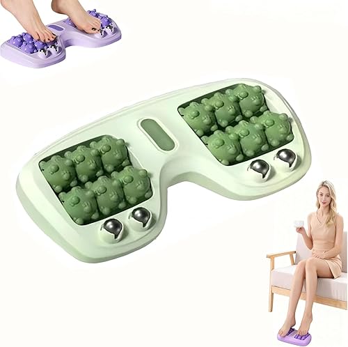 Rodillo de masaje de pies doble portátil para aliviar el dolor, rodillo masajeador de pies para aliviar la fascitis plantar, alivio del estrés y