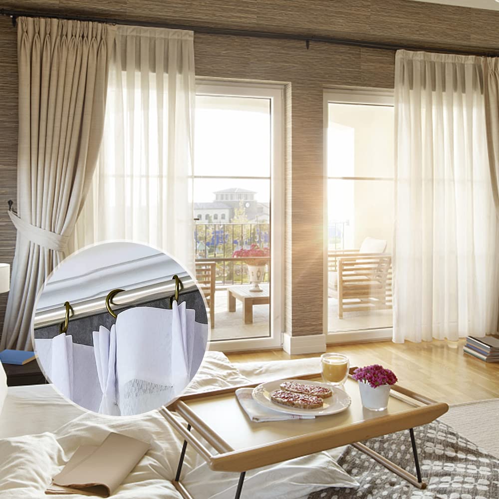 Lot De 40 Anneaux De Rideaux De 3,8 Cm Pour Tringle à Rideau, Anneaux De Rideaux En Laiton Antique Avec Clips, Diamètre Intérieur Décoratif Pour Tringle à Rideaux Pour Salle De Bain