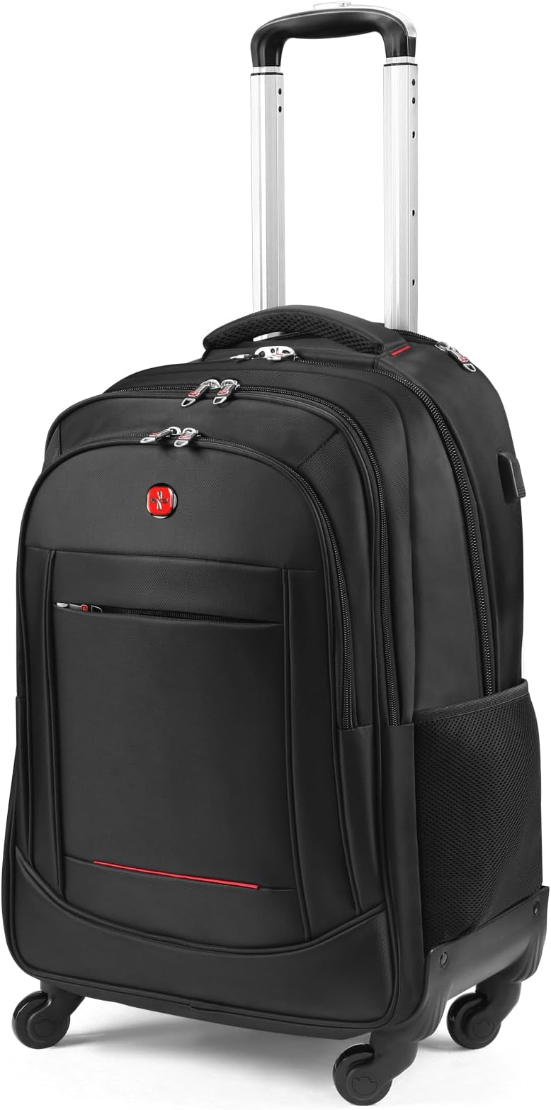 MATEIN Rolling Backpack with 4 Wheels, 17 inch Roller