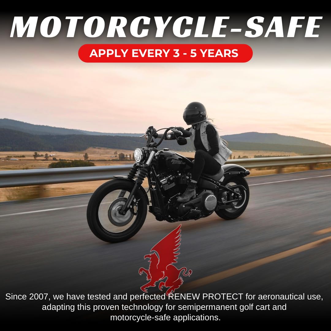 Renew Protect - Blak - Protector híbrido de cerámica de Sellado seco de 16 onzas - Motocicleta, Carrito de Golf, Seguro para caravanas - Trim, Tratamiento semibrillante y conservación de neumáticos,