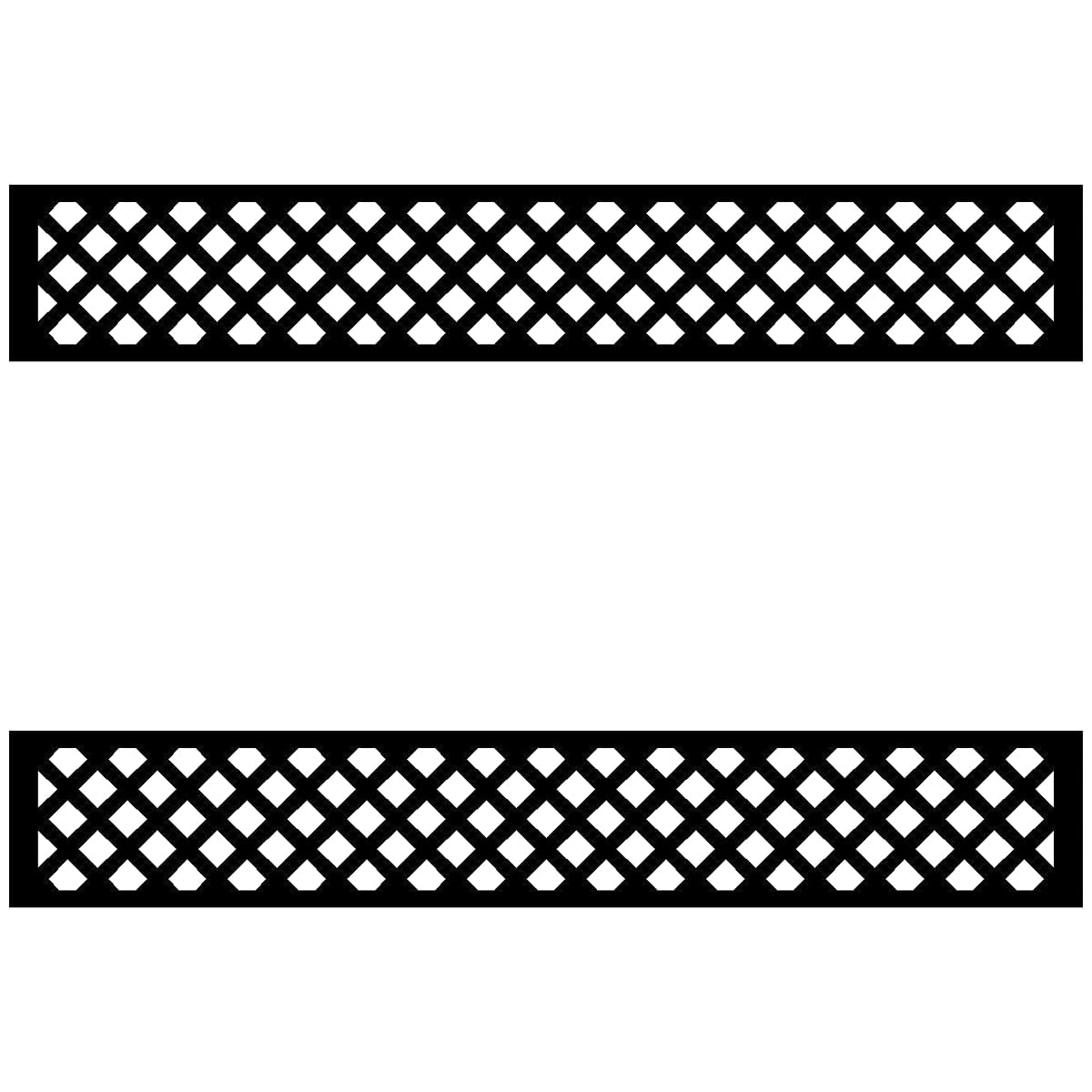 EasyComposite 2 x Composite Screen Trellis Topper - Decorative Lattice Panel for Outdoor Garden Fence - 1800mmx300mmx18mm (Wave Curved, 2)