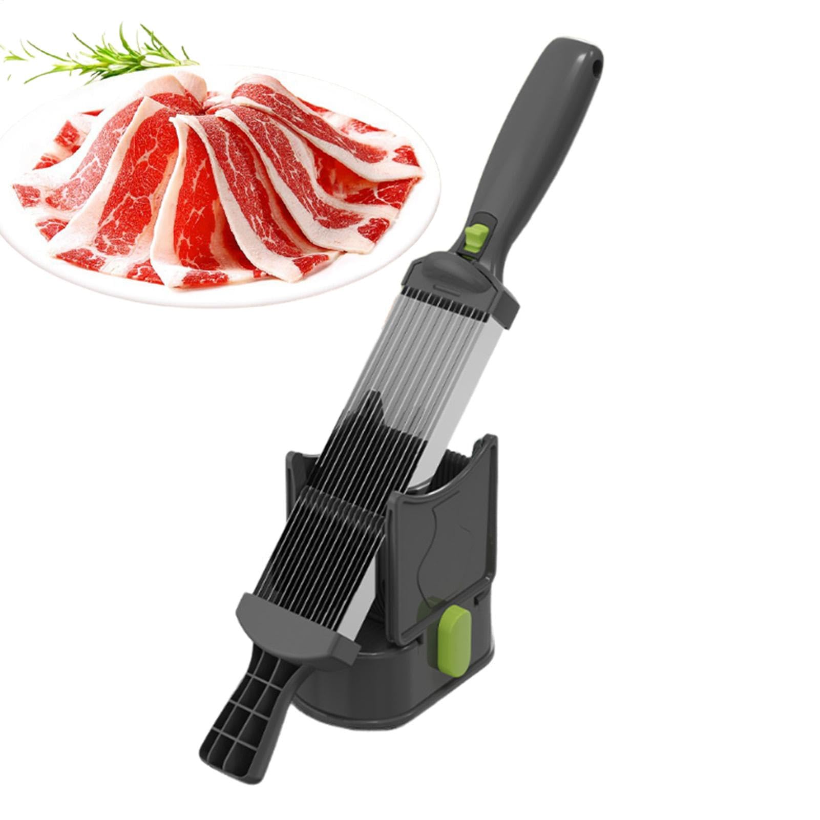Affettatrice Manuale Per Carne, Coltello In Acciaio Inox, Spessore Regolabile, Multifunzione, Può Tagliare Fette Di Carne, Strisce Di, Cubetti Di, Macinata