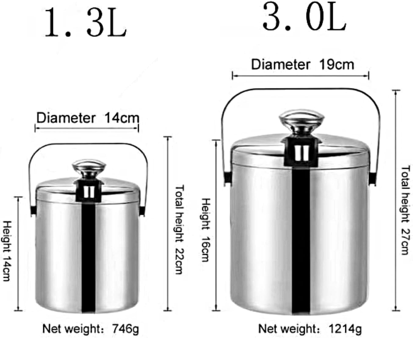 Double-Wall Stainless Steel Wine Ice Buckets with Lid,Tong&Strainer, for Cocktail Bar,Parties Chilling Beer Champagne,Keep Ice Frozen Longer for Outdoor or Indoor,Picnic (1.3L) - Image 6
